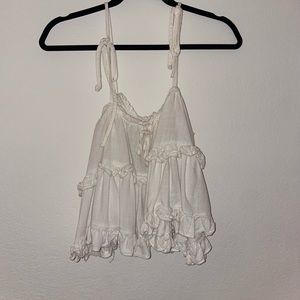 Ivory linen flowy top